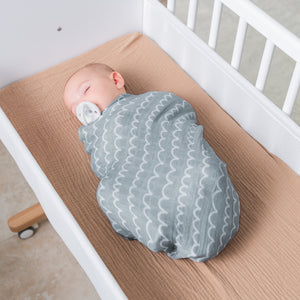 Muslin Swaddle Blanket in Green Doodle, 1 Pack