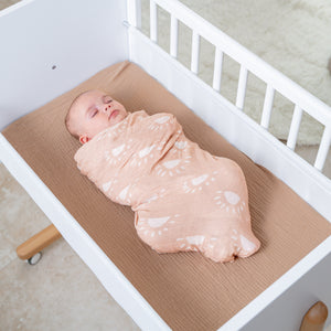 Muslin Swaddle Blanket in Blush Sun, 1 Pack