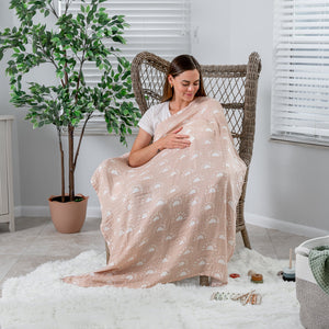 Muslin Swaddle Blanket in Blush Sun, 1 Pack