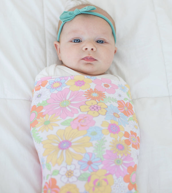 Retro Floral Baby Swaddle Blanket - MOOGCO Baby