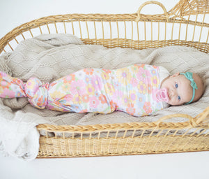 Buttery Soft and Stretchy Swaddle Blanket - Retro Floral