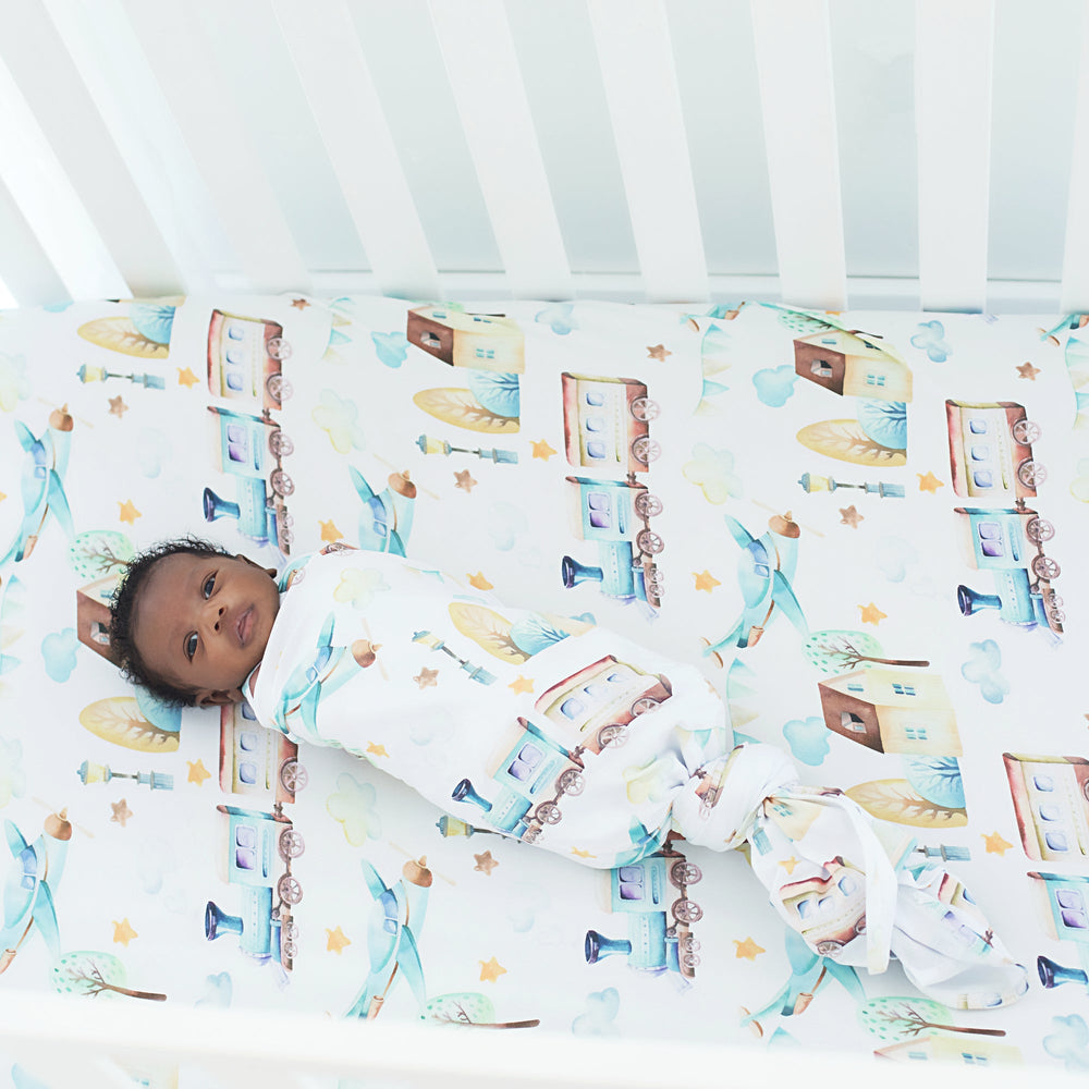 Buttery Soft and Stretchy Swaddle Blanket - Airplane & Train