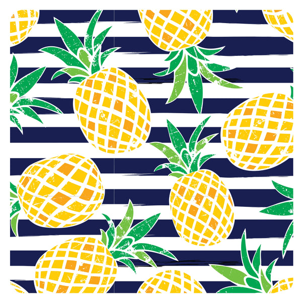 Summer Stripes Pineapple Bapron on sale, angle view showcasing vibrant design for babies.