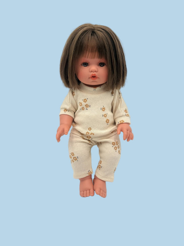 Doll Clothes | Doll Sweatshirt Set - Caramel Petals (11" - 14" dolls)