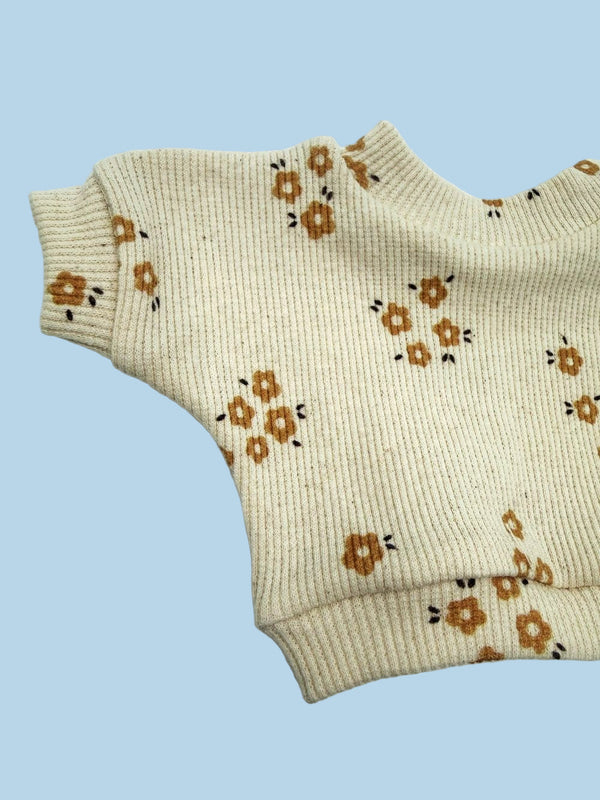 Doll Clothes | Doll Sweatshirt Set - Caramel Petals (11" - 14" dolls)