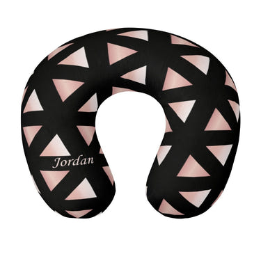 Personalized Geometric Triangle Travel Neck Pillow | Custom Name Gift