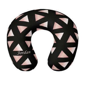 Personalized Geometric Triangle Travel Neck Pillow | Custom Name Gift