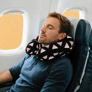 Personalized Geometric Triangle Travel Neck Pillow | Custom Name Gift