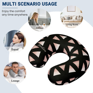 Personalized Geometric Triangle Travel Neck Pillow | Custom Name Gift