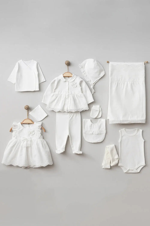 Eden Newborn Homecoming Outfit Set (11 Pcs) displayed from angle 2, perfect for welcoming your baby home.