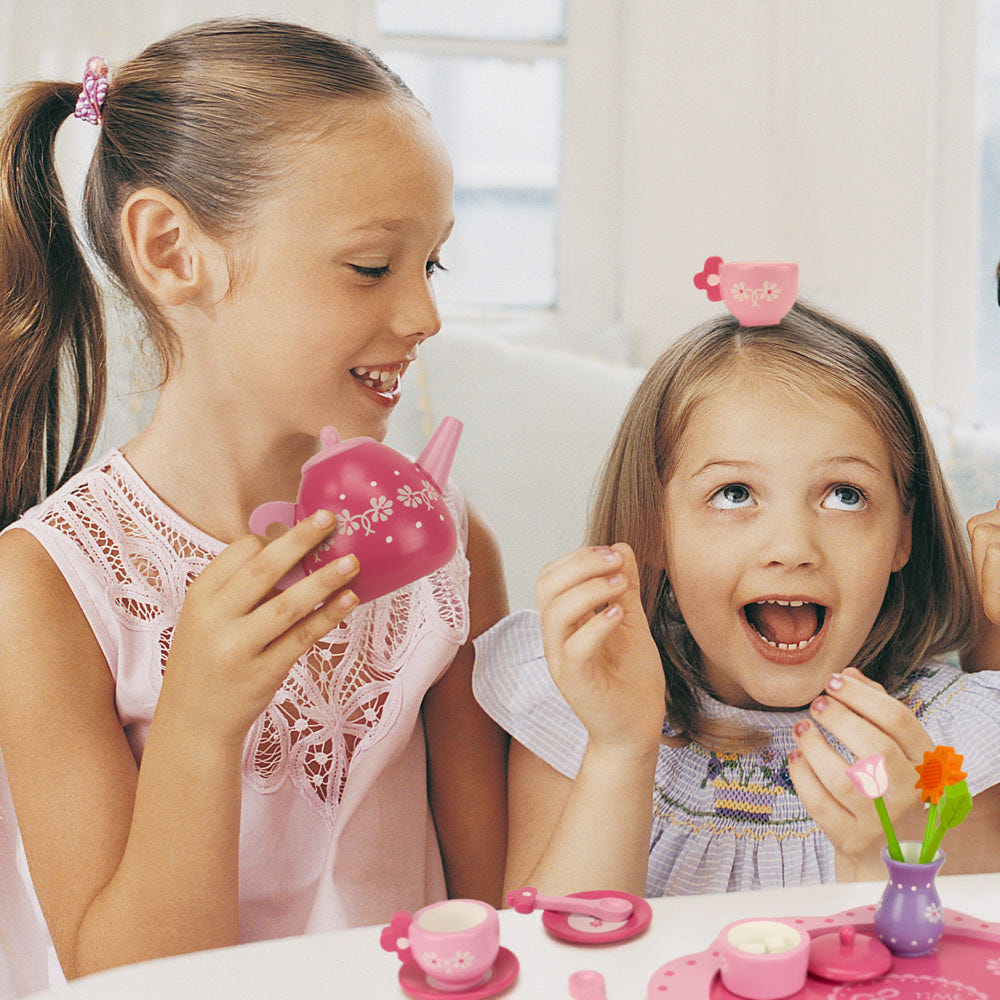 Pink Blossoms Tea Time for Two set for babies, perfect for feeding and nursing moments.