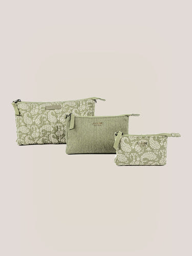 Sazan + JuJuBe 3-piece Pouch Clutch Purse Set - Paisley Floral - MOOGCO Baby