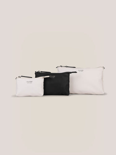 Witney Carson 3-piece Pouch Set - Cloud & Black - MOOGCO Baby
