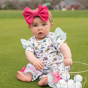 The Palms Girls Golf Romper - MOOGCO Baby