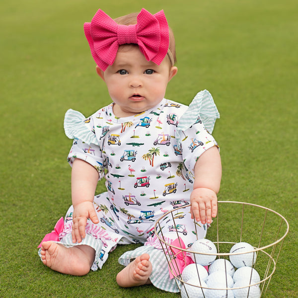 The Palms Girls Golf Romper - MOOGCO Baby