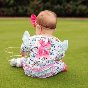 The Palms Girls Golf Romper - MOOGCO Baby