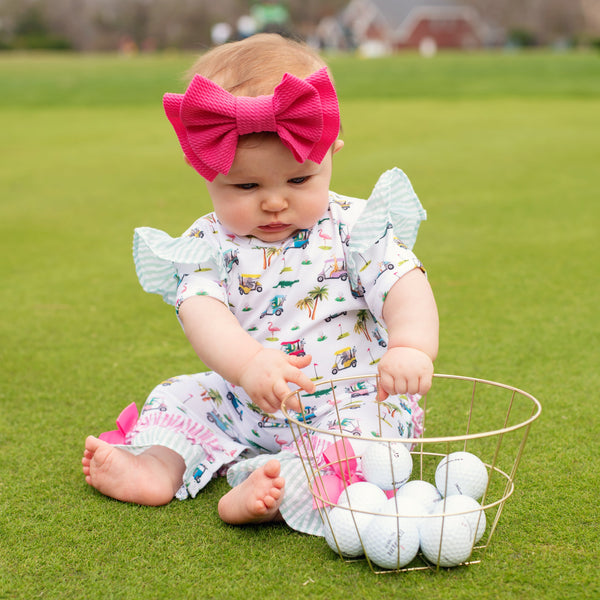 The Palms Girls Golf Romper - MOOGCO Baby