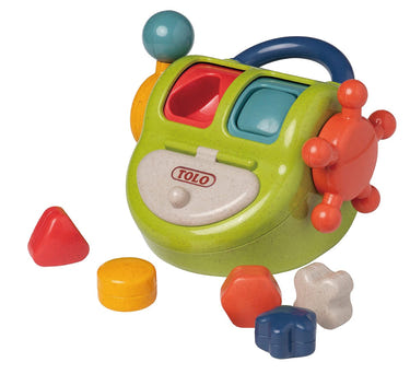 Colorful TOLO Activity Shape Sorter for early learning, featuring various shapes for babies to explore and learn.