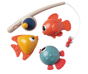 Funtime Fishing Set by TOLO - engaging early learning toy for babies, featuring colorful fish and a fishing rod.