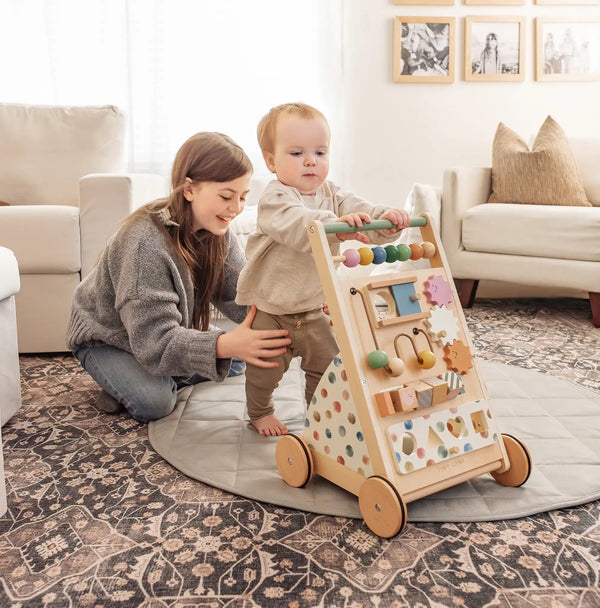 Complete Development Playset: Baby Walker and Activity Cube from angle 3, promoting early learning and mobility for infants.