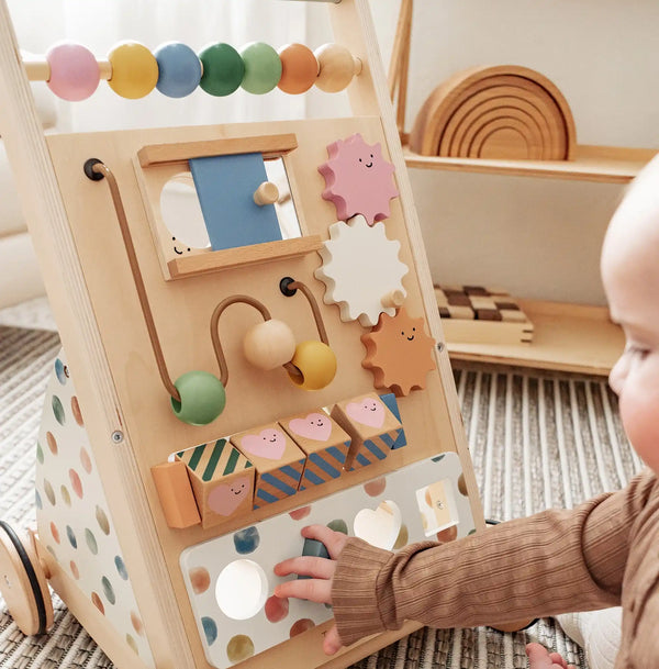 Complete Development Playset: Baby Walker and Activity Cube from angle 5, showcasing vibrant colors and engaging features.
