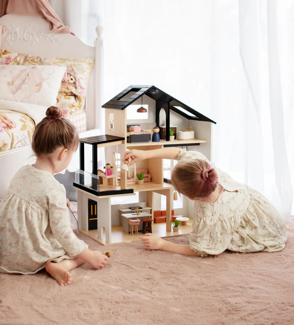 Tiny Land® Sweetwood Edge Dollhouse - charming wooden dollhouse for imaginative play, perfect for young children.