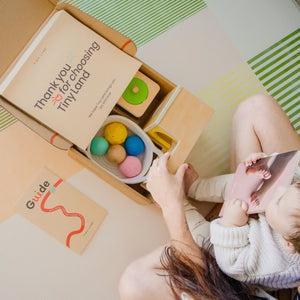 Tiny Land® Montessori Early Skills Baby Set for infants 7-12 months, showcasing engaging learning toys at angle 6.