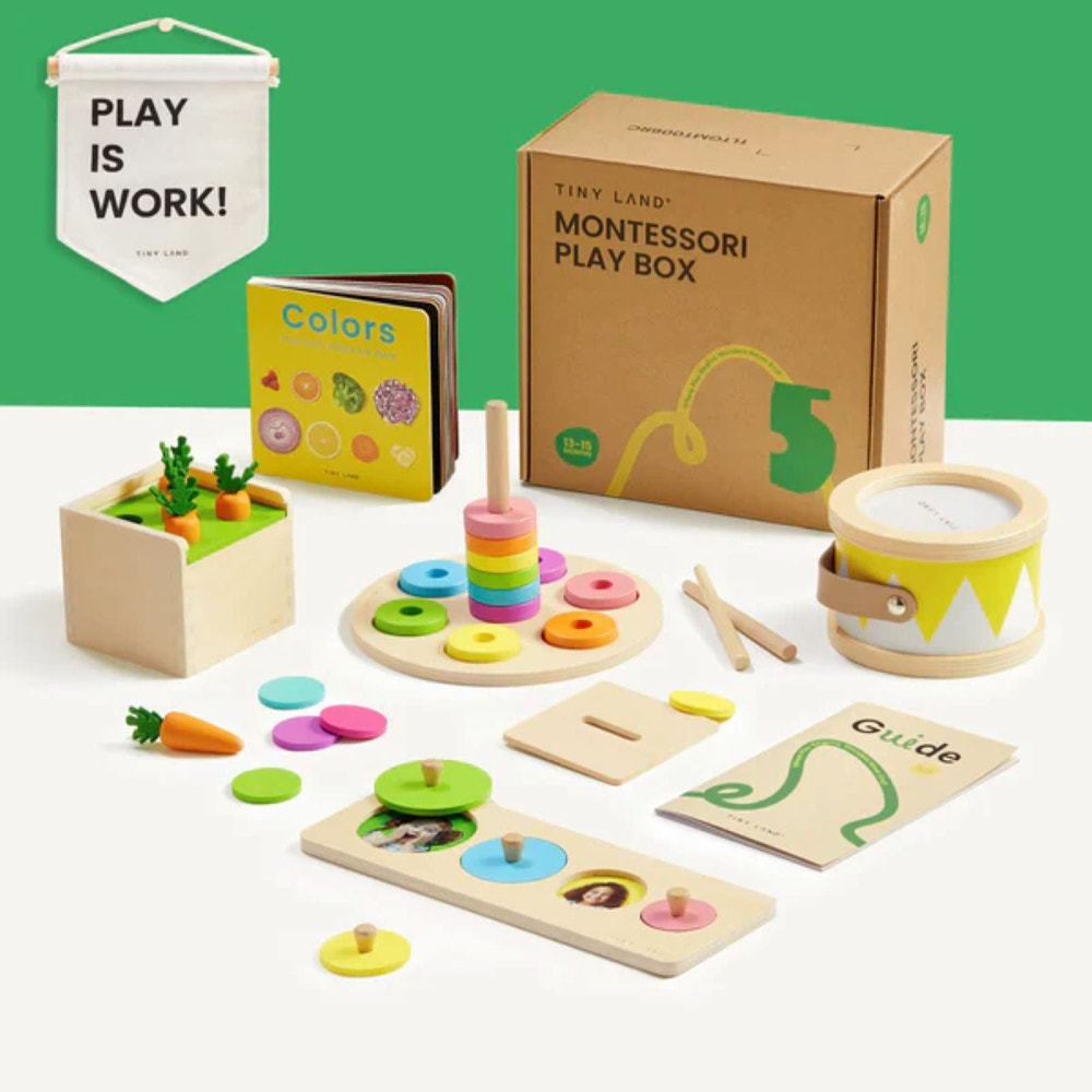 Tiny Land® Montessori Advanced Skills Baby Set for toddlers 13-24 months, promoting learning and development through play.