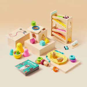 Tiny Land® Montessori Advanced Skills Baby Set for toddlers 13-24 months, showcasing engaging learning activities.