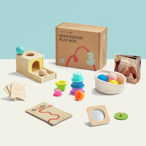 Tiny Land® Montessori Early Skills Baby Set for infants 7-12 months, showcasing engaging toys from angle 2.