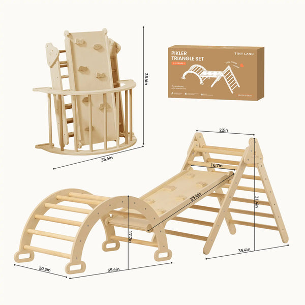 Tiny Land 7-in-1 Montessori Climbing Set with Thick Play Cushion