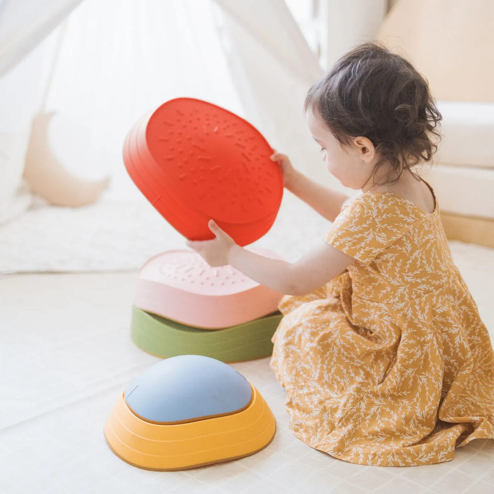 Tiny Land® Vintage Color Stepping Stones for kids - safe, durable, and perfect for outdoor play and creative activities.