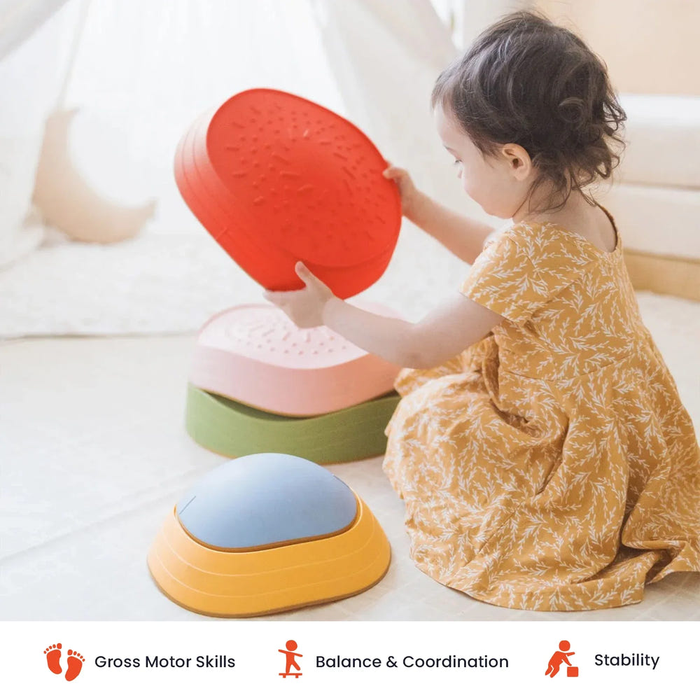 Tiny Land® Vintage Color Stepping Stones for kids - safe, durable, and perfect for outdoor play and creative activities.