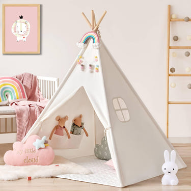 Tiny Land® Teepee Tent for Kids with Mat - Indoor play tent for fun and imaginative playtime.