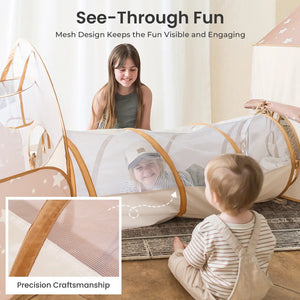 Tiny Land® Adventure 3-in-1 Play Tunnel & Ocean Ball Set for babies and kids, shown from angle 5.