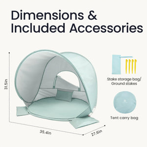Tiny Land® Baby Beach Tent – Sea Blue Play Tent for Outdoor Fun