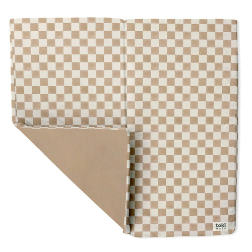 Checker Toffee Organic Cotton Mat - Soft, eco-friendly play mat for babies, perfect for safe and stylish playtime.