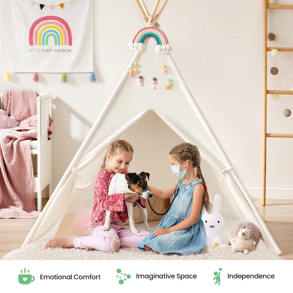 Tiny Land® Teepee Tent for Kids with Mat - Indoor play tent for fun and imaginative playtime.