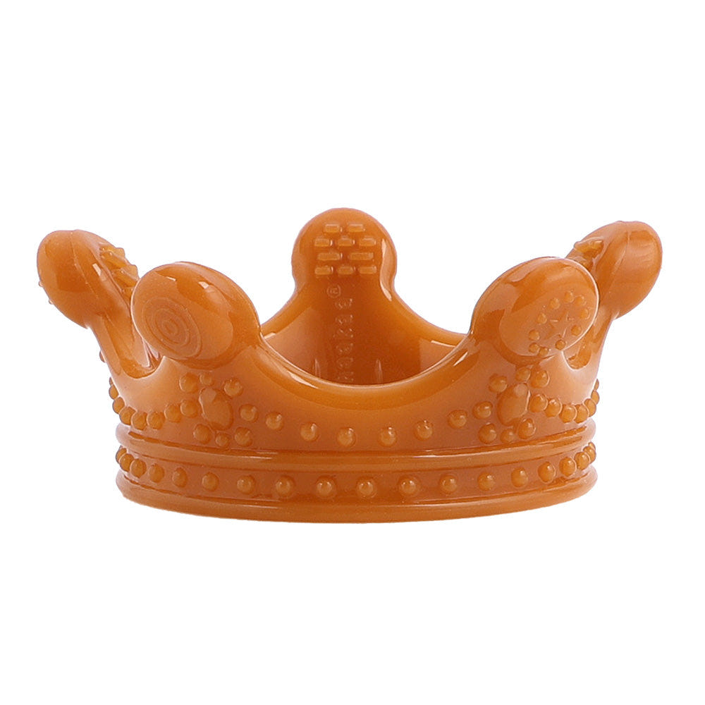 Haakaa Silicone Crown Teether in Amber - Safe, stylish pacifier for soothing babies' gums.