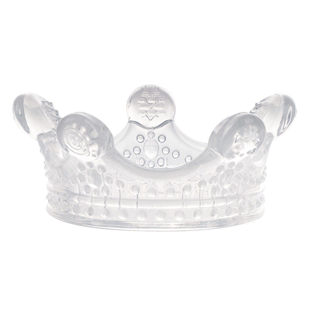 Haakaa Silicone Crown Teether in clear, perfect for soothing baby's gums and promoting healthy teething.
