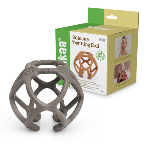Haakaa Silicone Teething Ball in Angle 7, perfect for soothing baby's gums during teething.