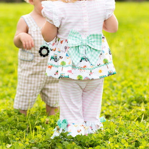 Girls Tractor Romper
