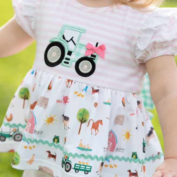 Girls Tractor Romper