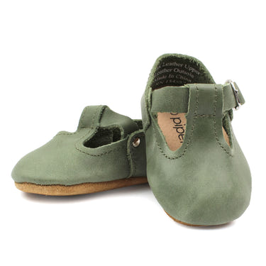 Sage T-Strap Mary Jane soft sole baby shoes in a stylish design, perfect for little feet.