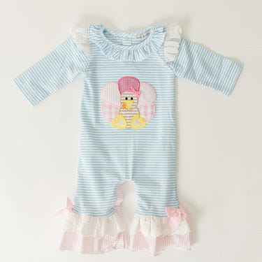 Girls Thanksgiving Turkey Romper - Adorable outfit for festive celebrations, perfect for little ones this holiday season.