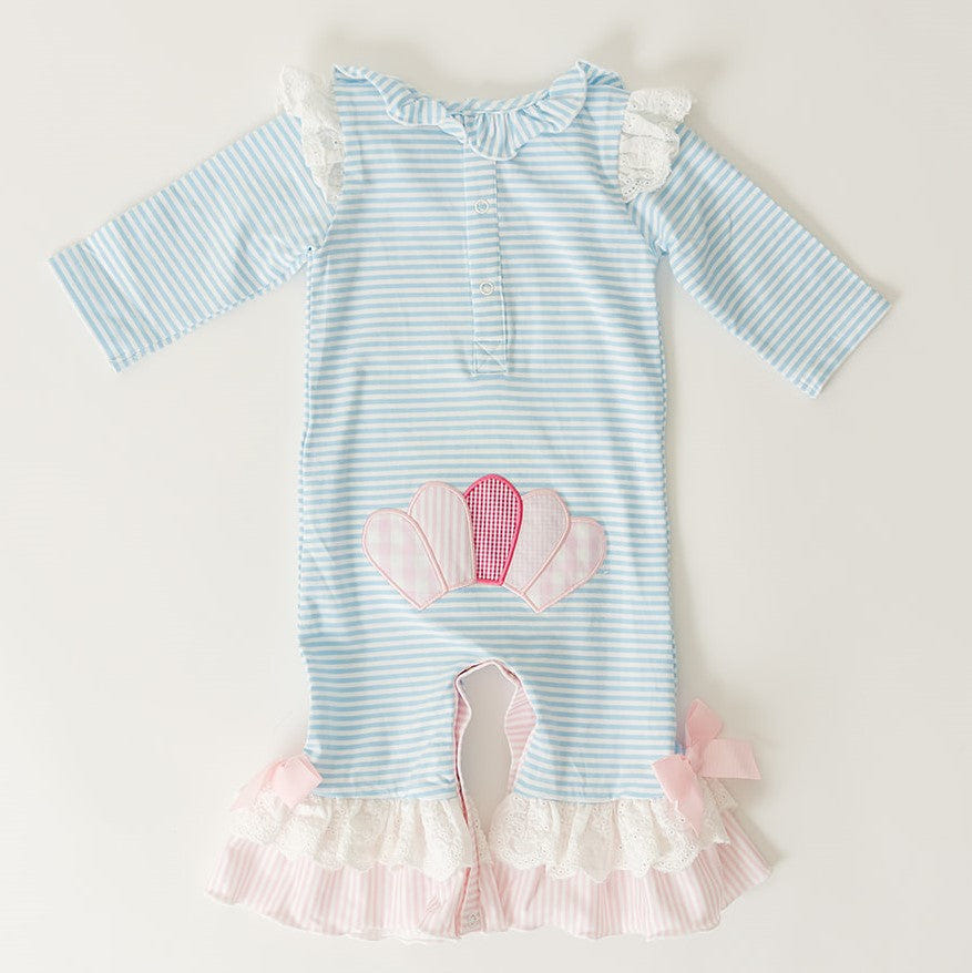 Girls Thanksgiving Turkey Romper - Adorable outfit for festive celebrations, perfect for little ones this holiday season.