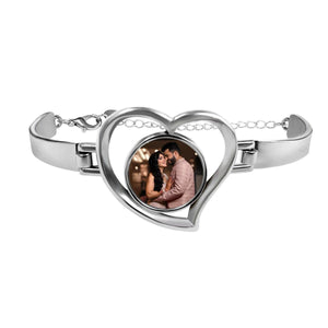 Custom Photo Heart Bracelet – Personalized Picture Bangle