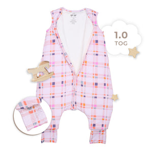 Limited Edition 1.0 TOG baby sleep sack in various patterns, shown from angle 3. Perfect for cozy, safe sleep.