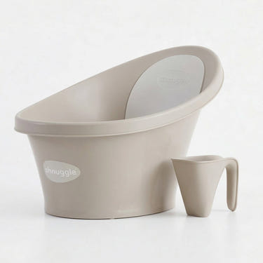 Newborn Bath Essentials Bundle | Baby Bath with Support Bump, Soft Backrest & Rinse Jug | Safe & Stylish Bathtime Set