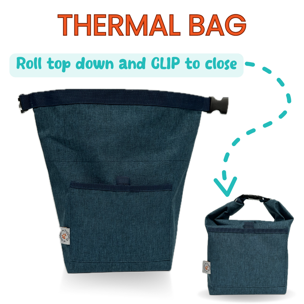 Thermal bag for easy on-the-go snack storage for babies and toddlers.